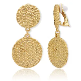 Cuban disc clip-on earrings