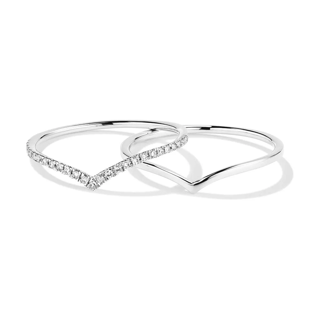 Curved V Shaped Stacker Ring Set