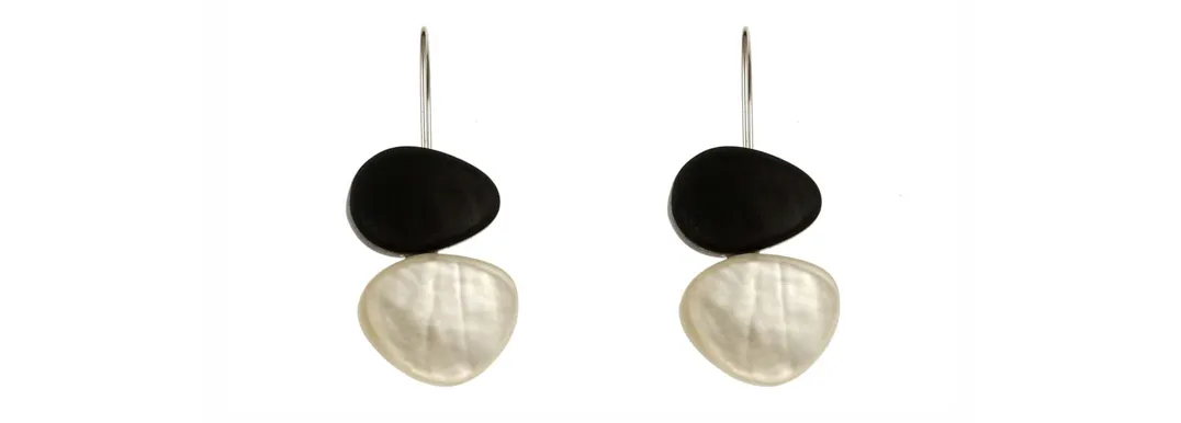 Debra Reiff, Two Tone Pebble Earrings