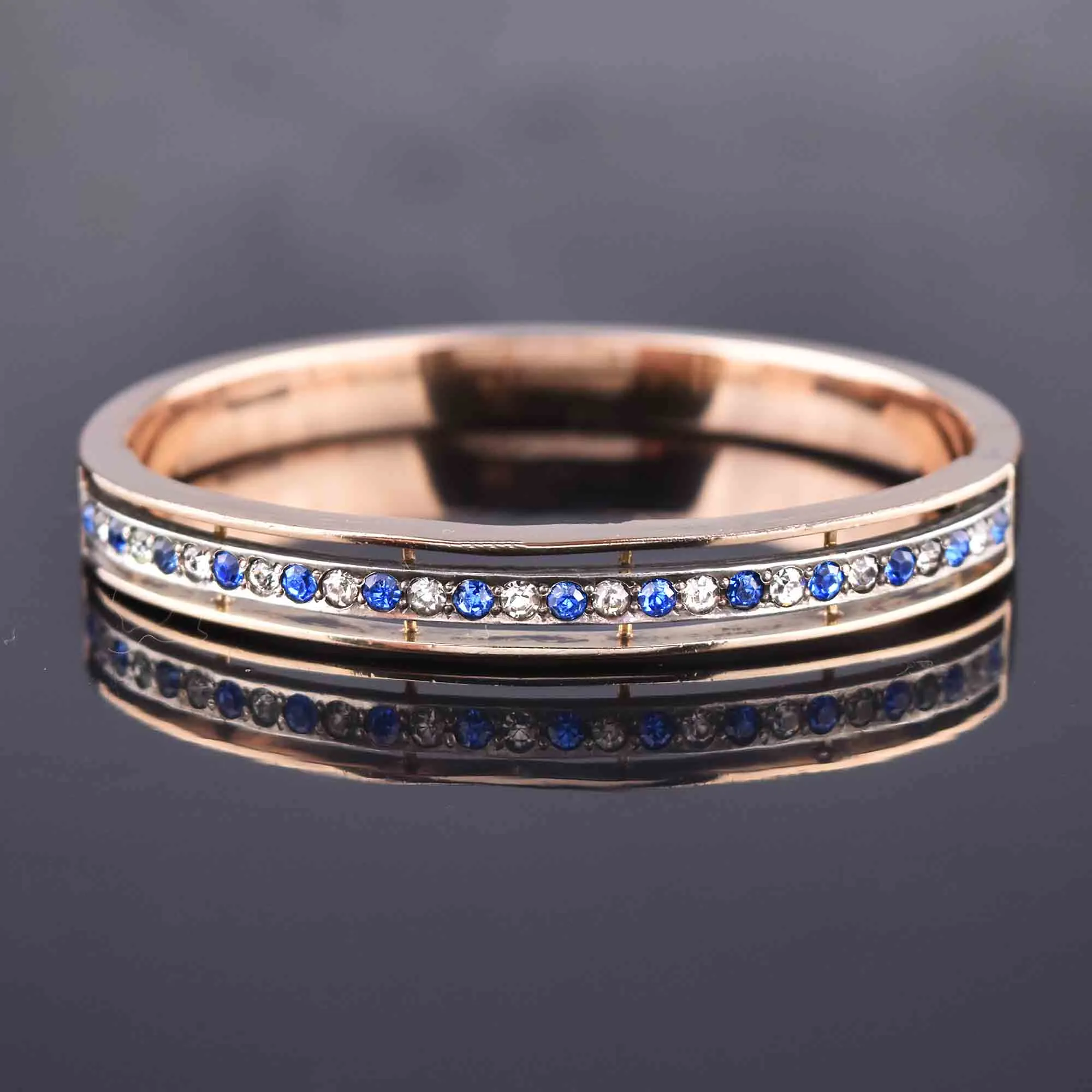 Edwardian 14K Rose Gold Fill Sapphire Diamond Paste Bracelet