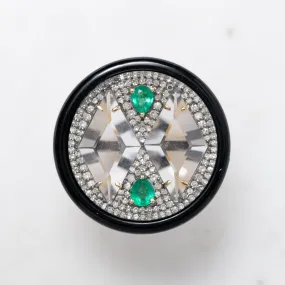 Emerald and Enamel Ring