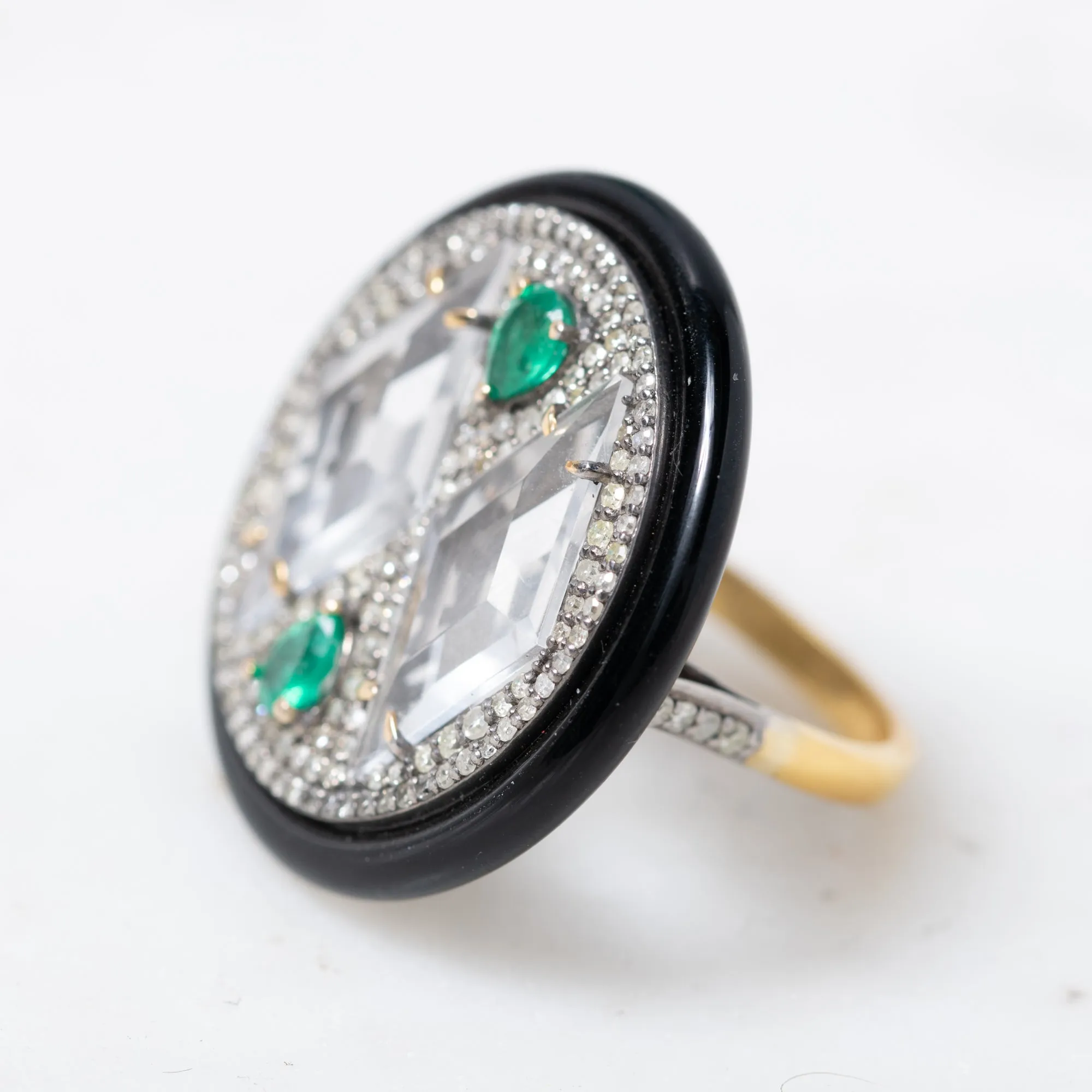 Emerald and Enamel Ring