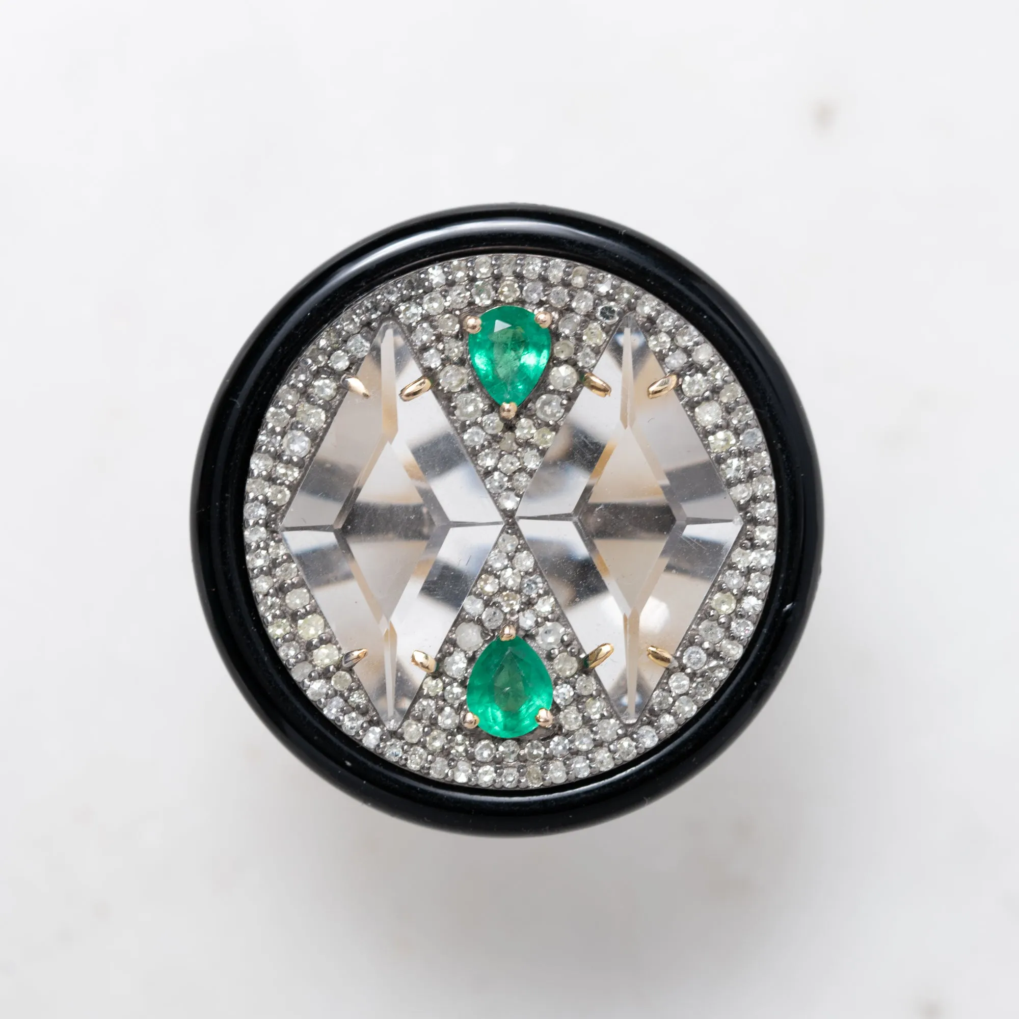 Emerald and Enamel Ring