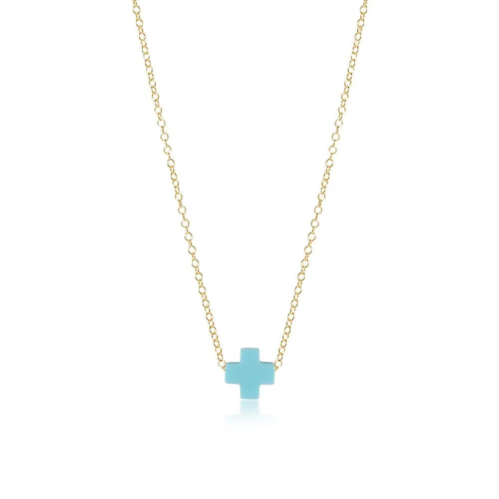 ENewton eGirl 14 Turquoise Signature Cross Necklace