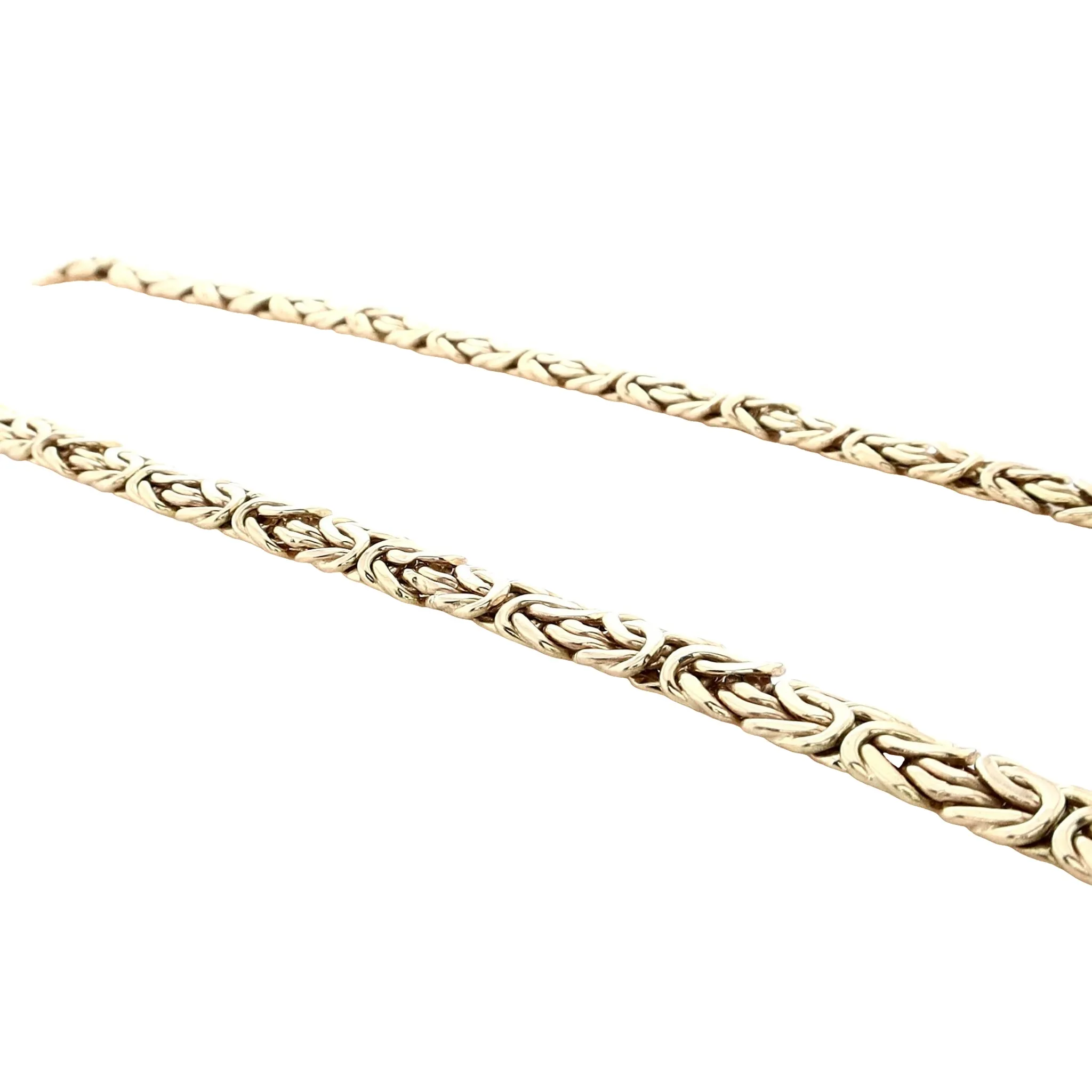 Estate 14k Yellow Gold Tapered Byzantine Necklace