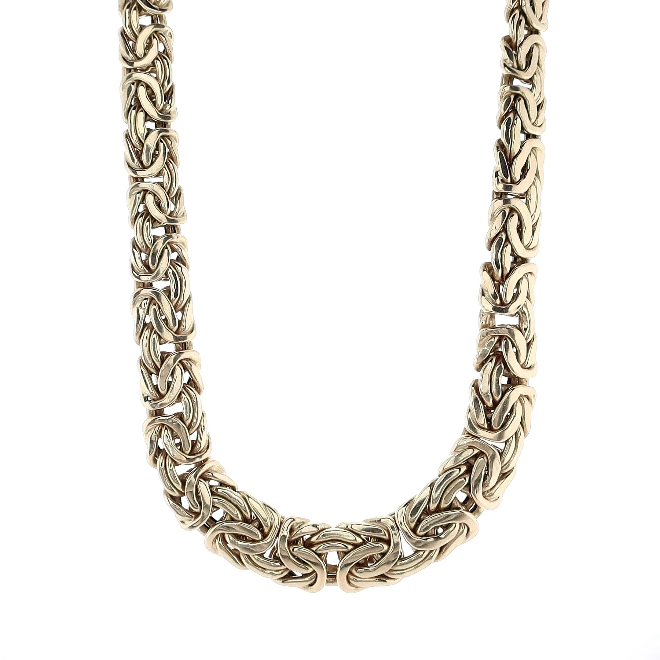 Estate 14k Yellow Gold Tapered Byzantine Necklace