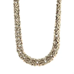 Estate 14k Yellow Gold Tapered Byzantine Necklace