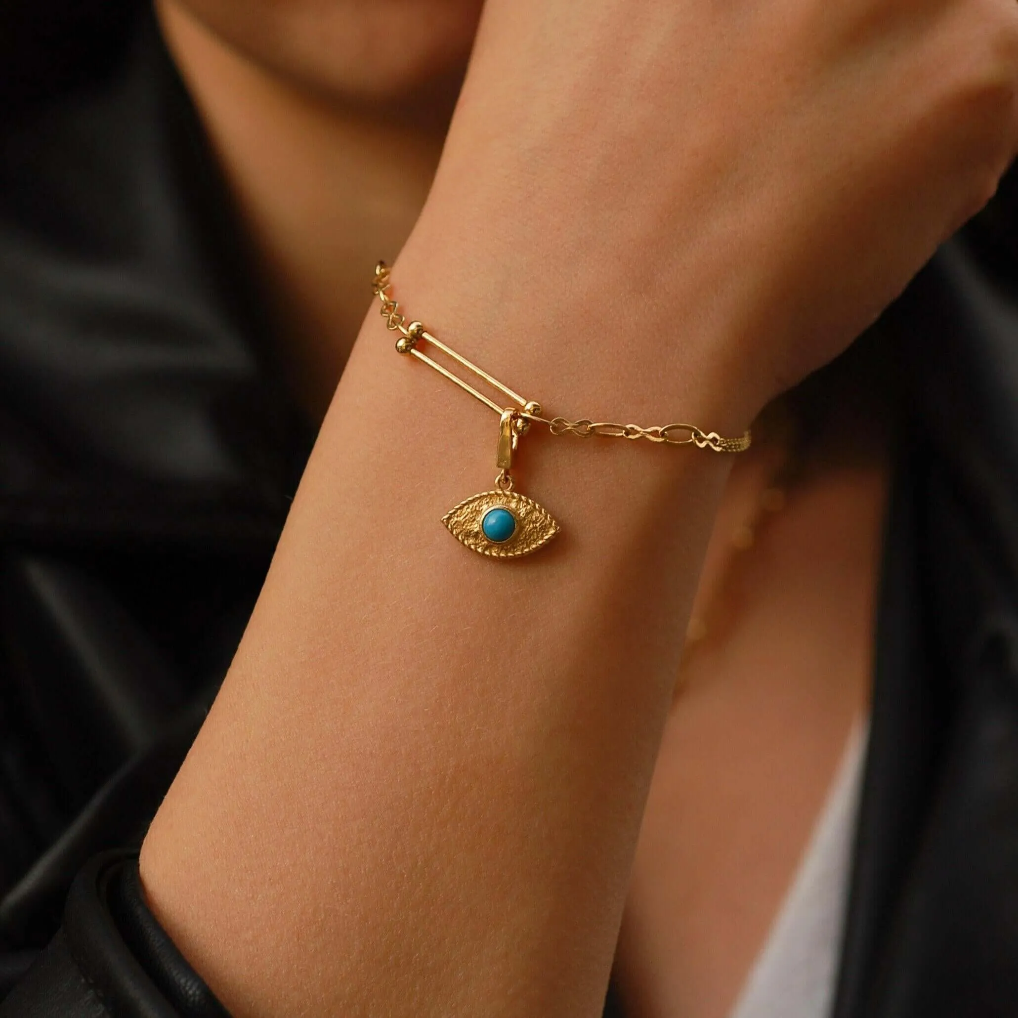 Evil Eye Charm | 14K Solid Gold