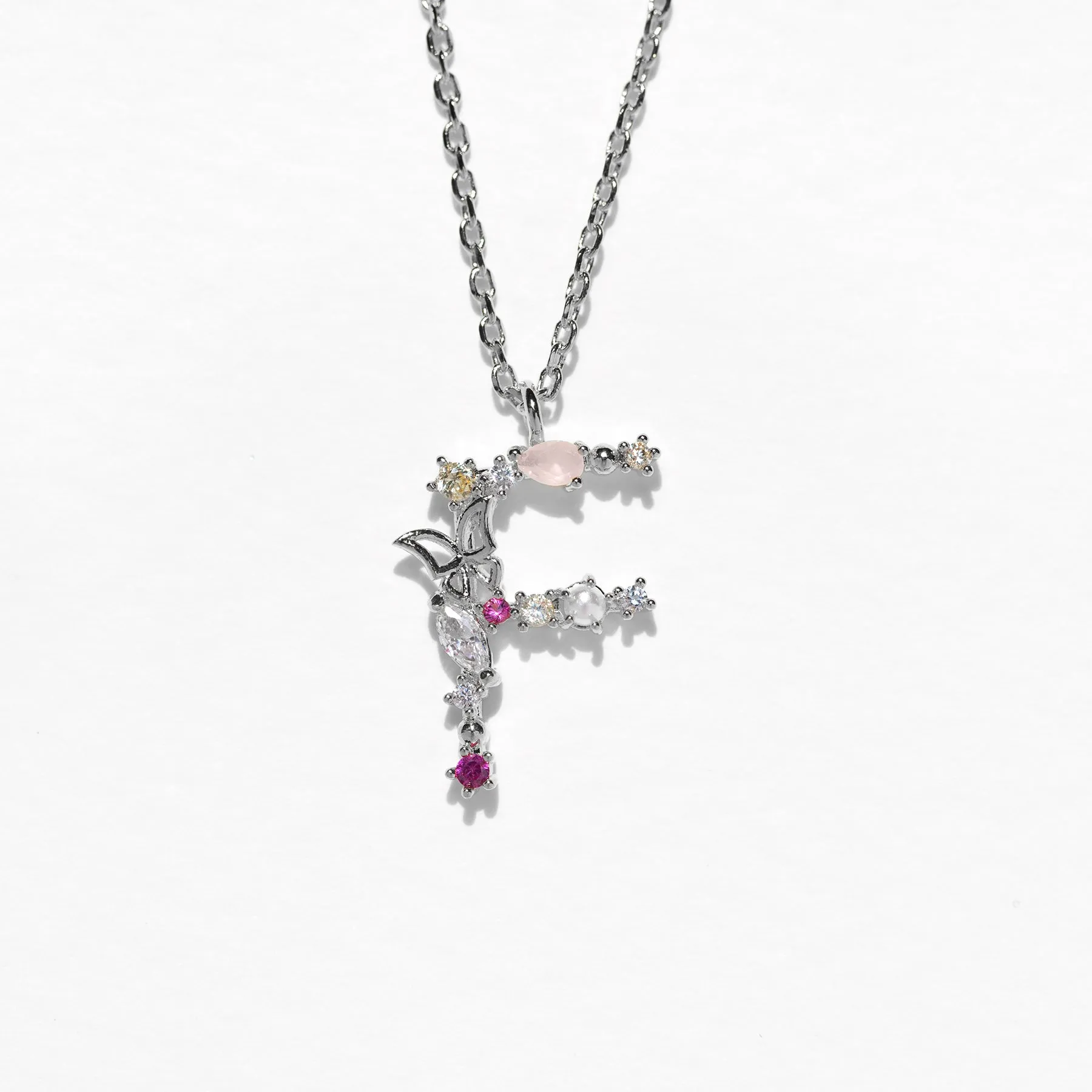 Flutterfly Stone Initial Necklace