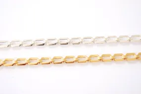 Gold Filled Rectangle Bracelet Chain l 4.3 x 6mm Width Paperclip Chain l Wholesale Bulk Chain Gold Filled Sterling Silver Permanent Jewelry