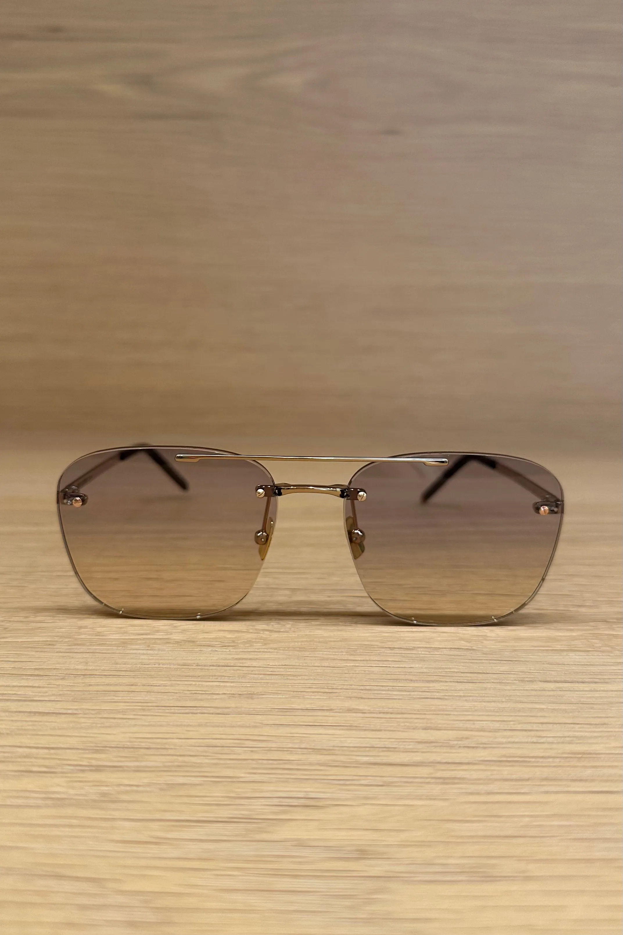 GOLD VIOLET SL 309 RIMLESS SUNGLASSES