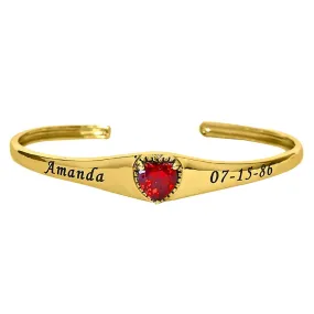 Heart Birthstone Bangle