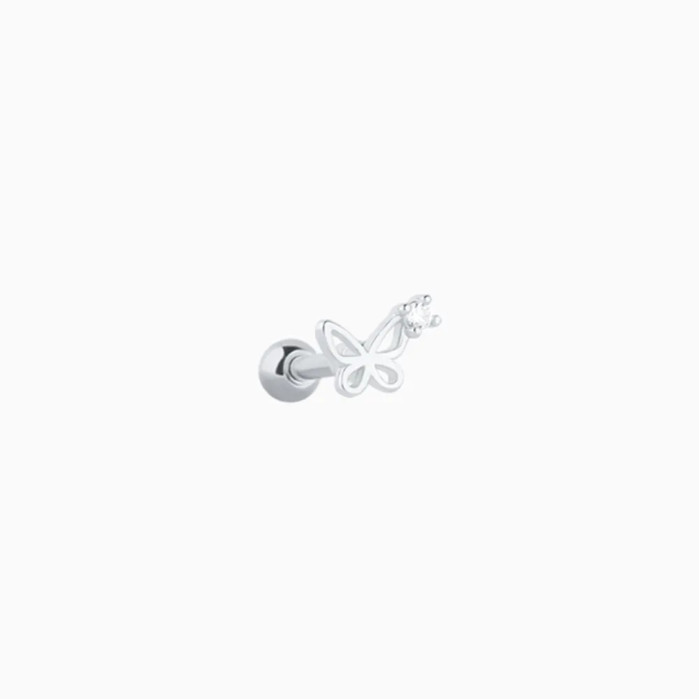 Hollow Playful Butterfly Stud