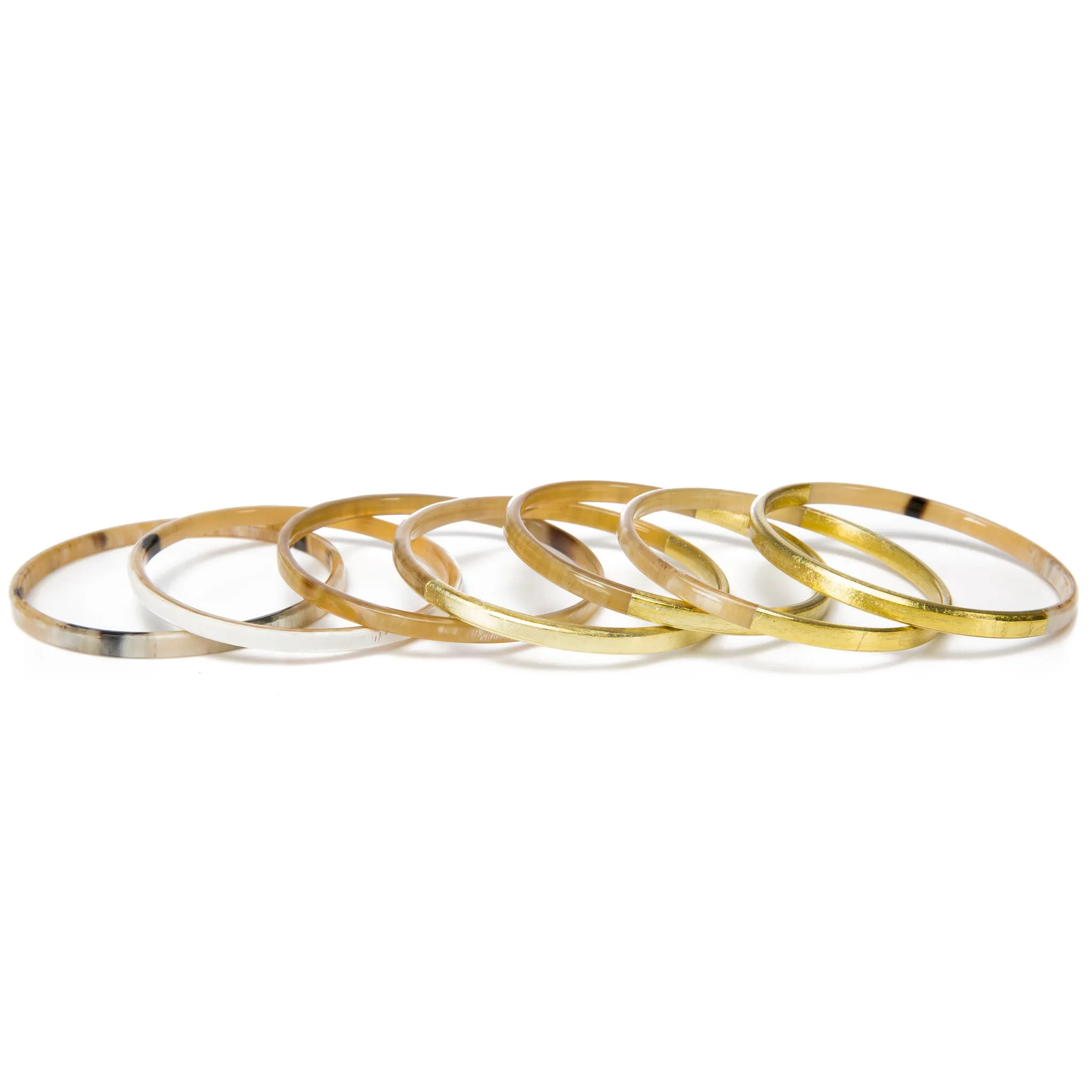 Horn Bangle Set With Lacquer