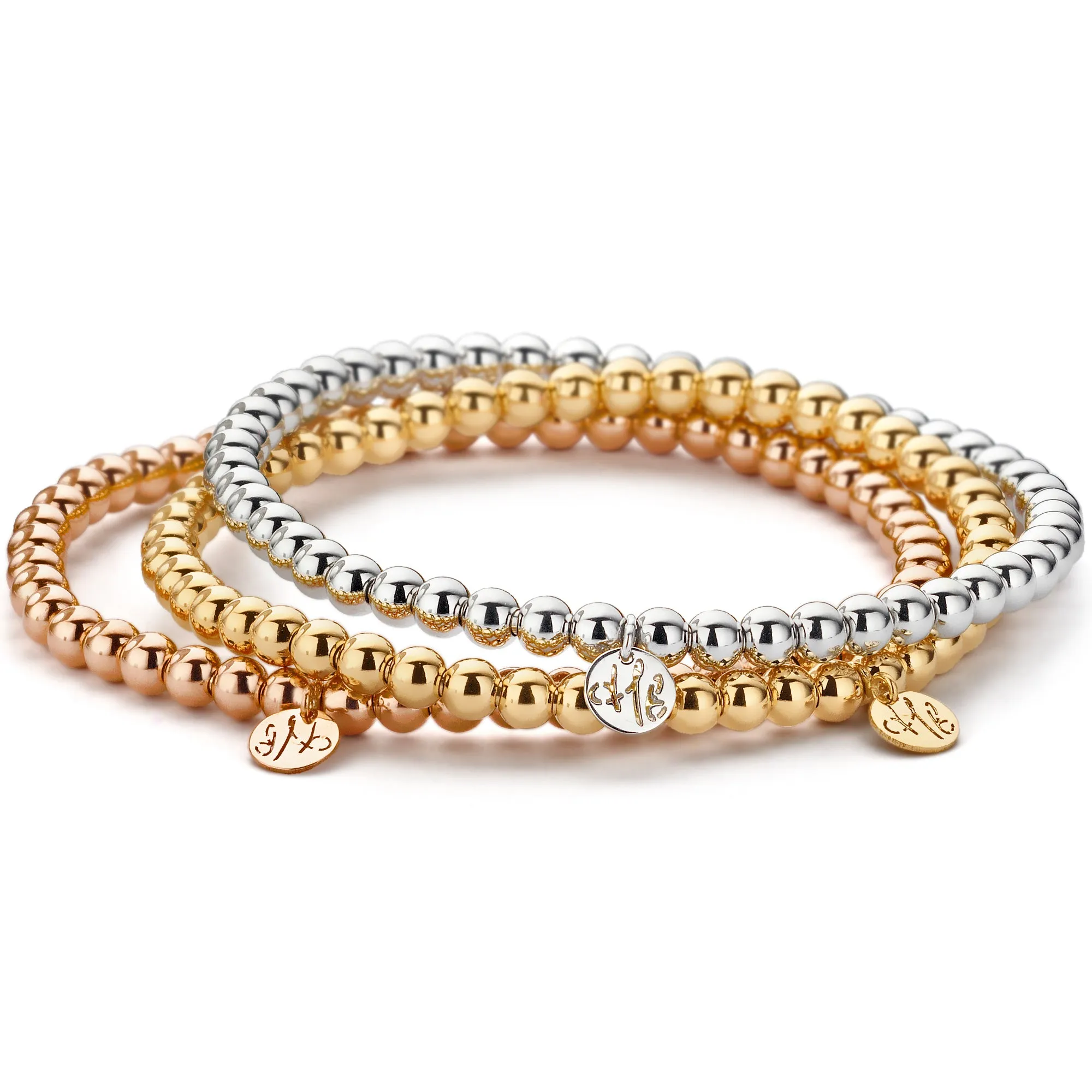 Hulchi Belluni Plain 18K Rose Gold Stretch Stackable Bracelet 20341M-R