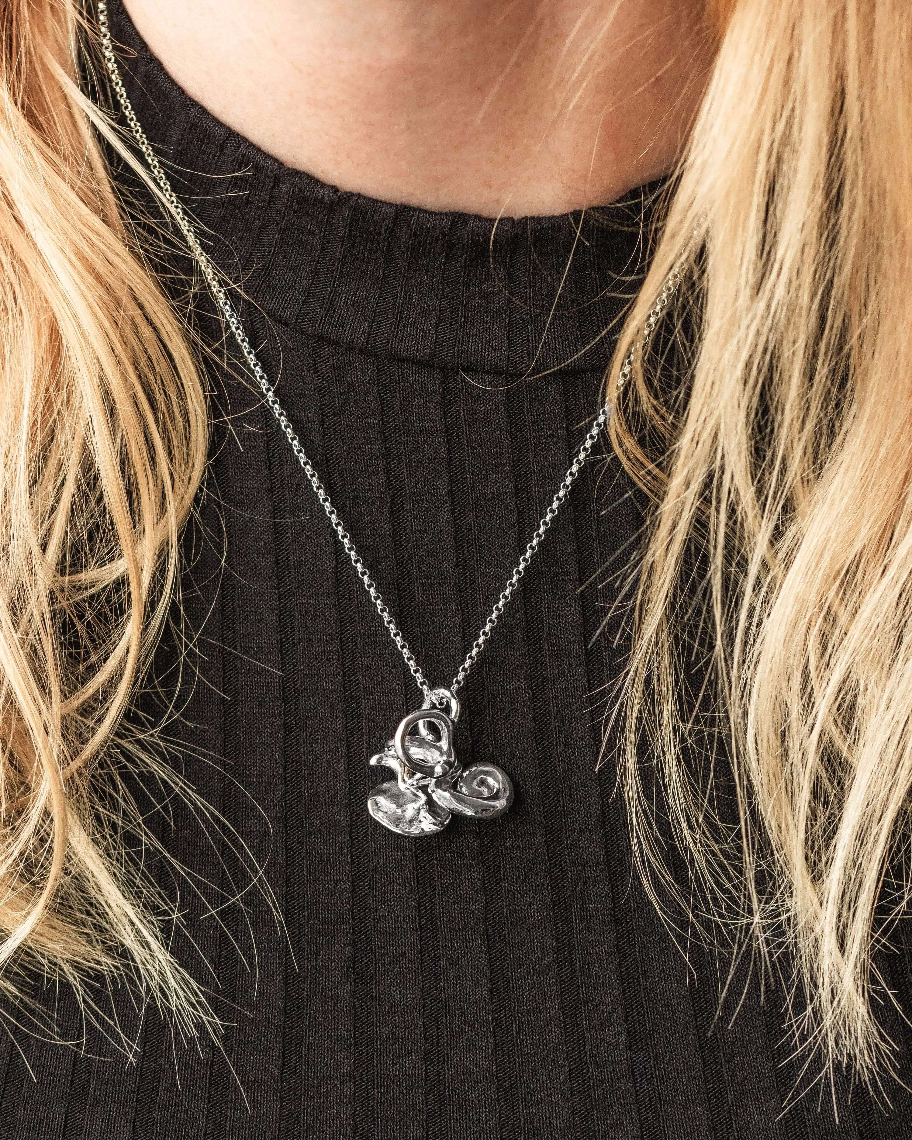 inner ear anatomy necklace | silver