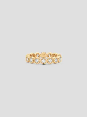 Isadora Floret Yellow Gold Full White Diamond Ring