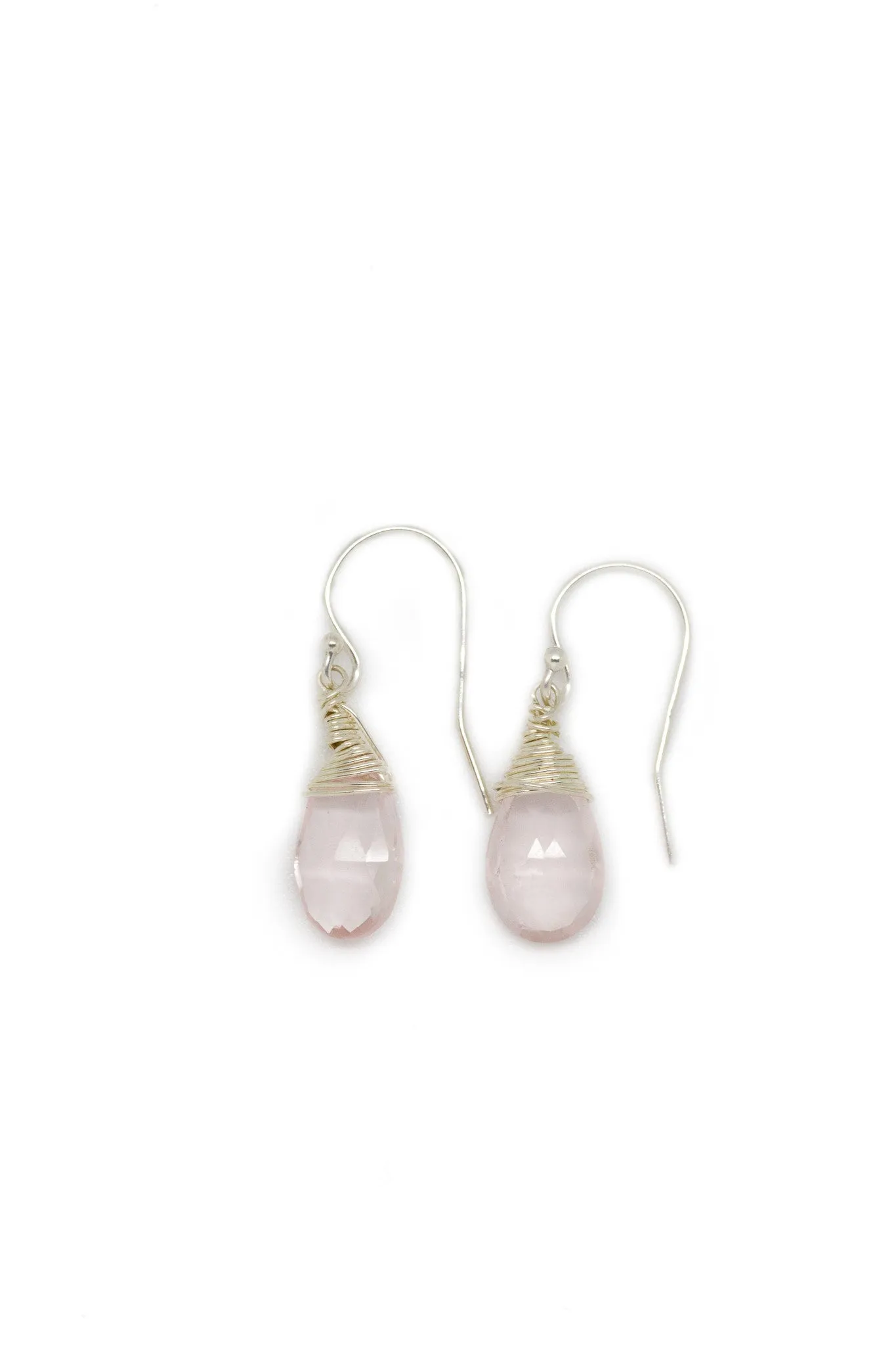 Jill Short Drop Earrings in Rose Quartz