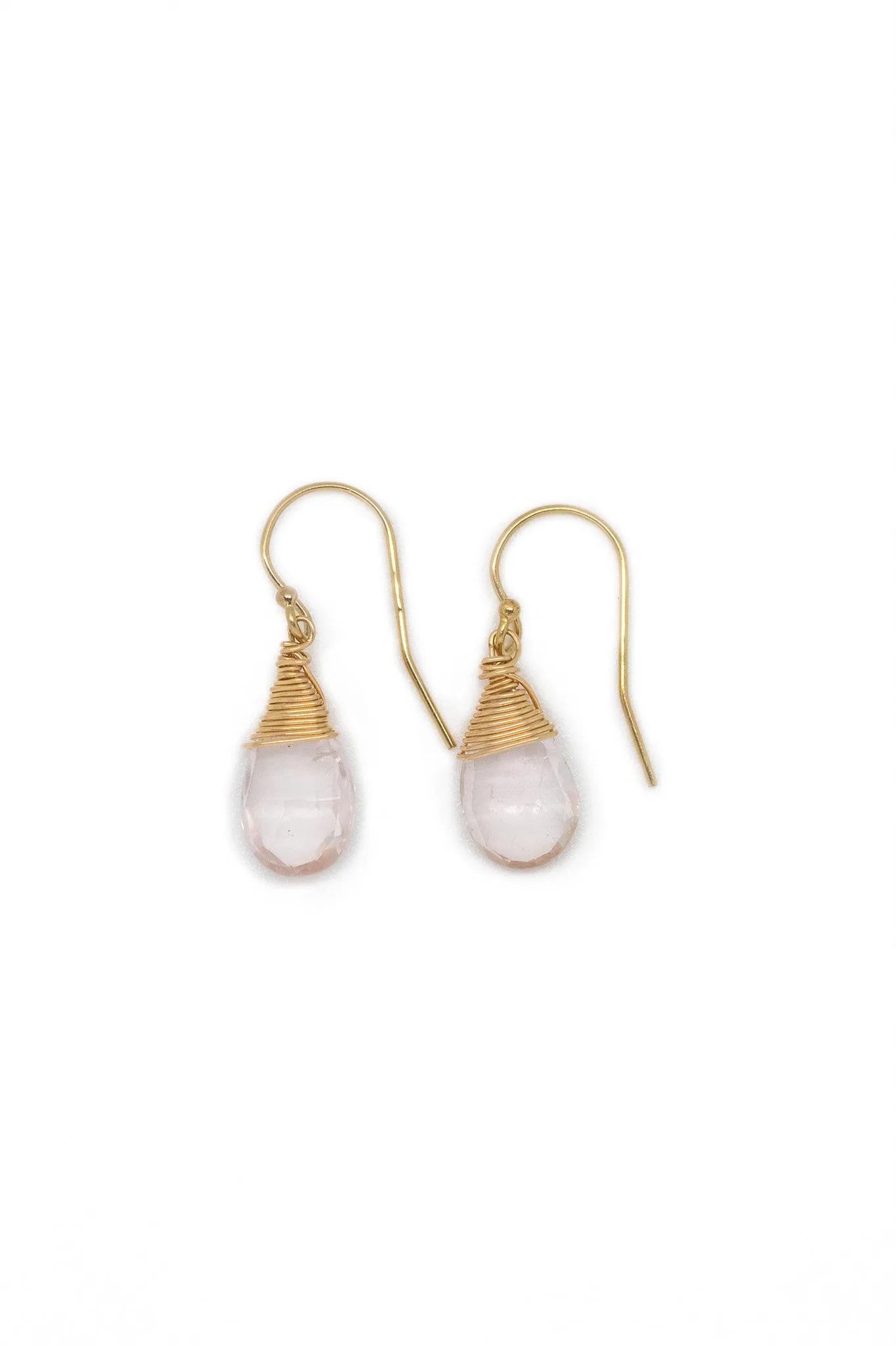 Jill Short Drop Earrings in Rose Quartz