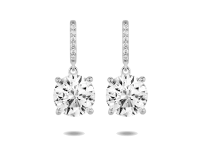 Lab-Grown Diamond 4ct. tw. Round Brilliant Solitaire Drop Earrings | White