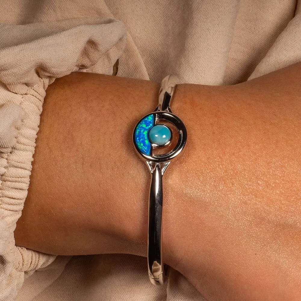 Larimar Horizon Bangle with Opal