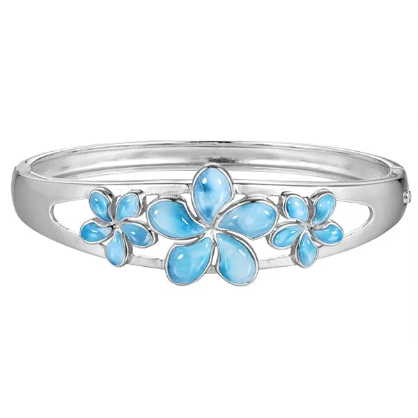 Larimar Plumeria Ohana Bangle