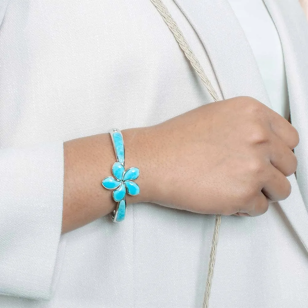 Larimar Plumeria Piha Mahalo Bangle