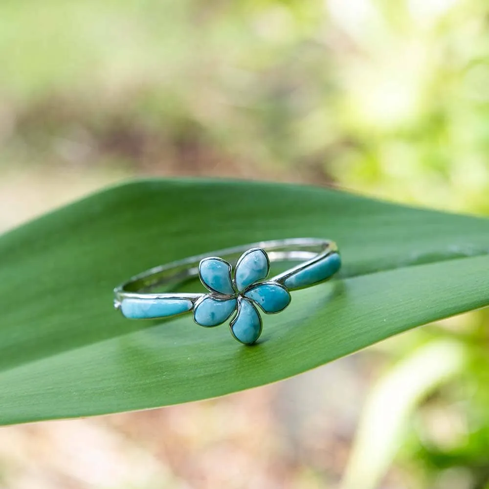 Larimar Plumeria Piha Mahalo Bangle