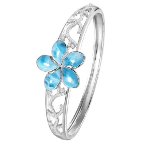 Larimar Plumeria Wave Bangle