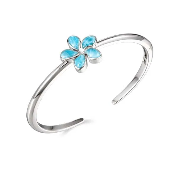 Larimar Sunrise Plumeria Bangle