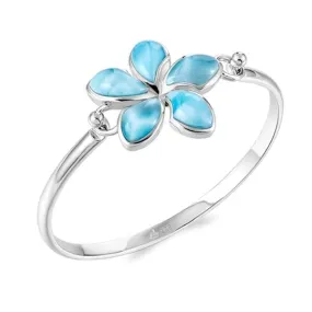 Larimar Sunrise Plumeria Converta Bangle