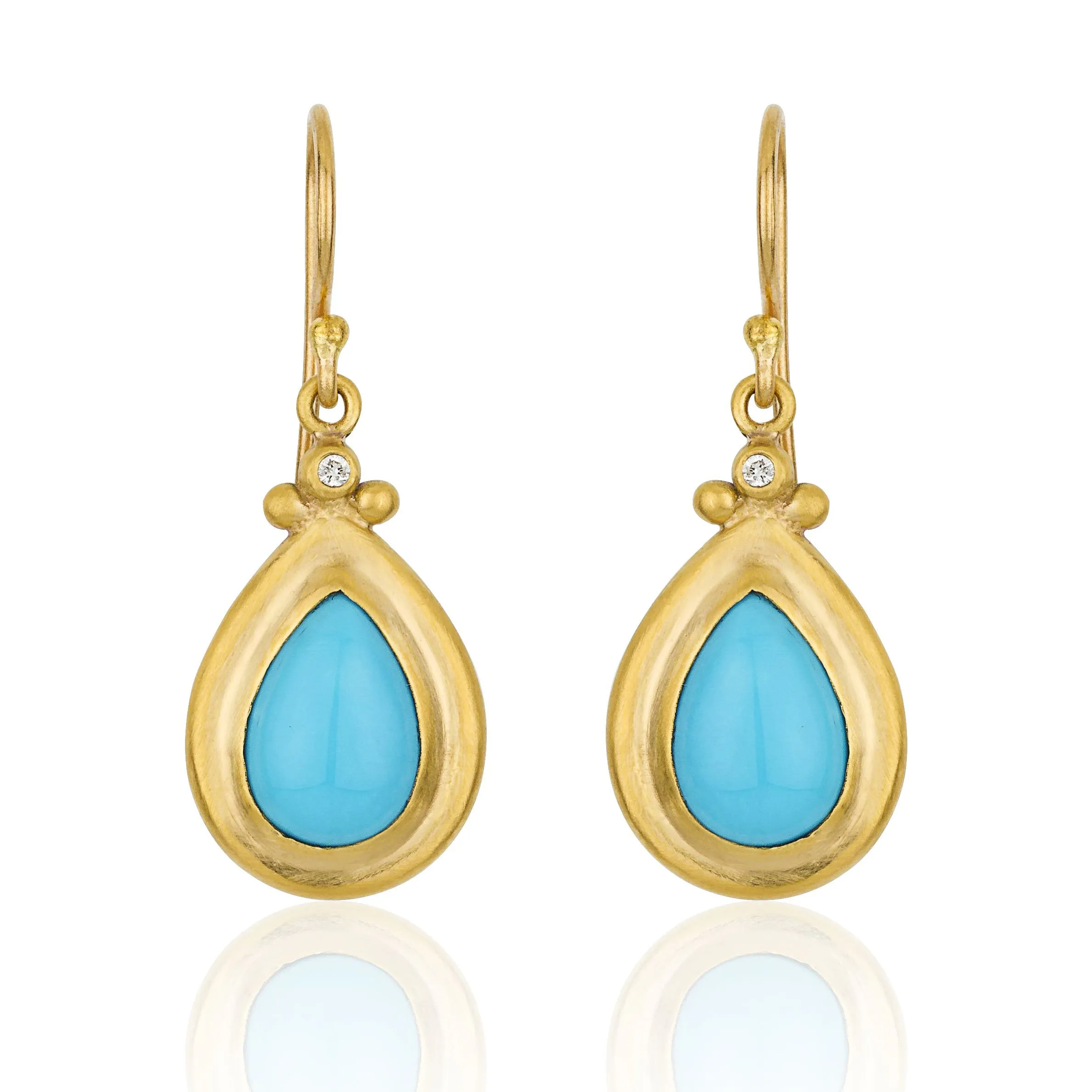 Lika Behar 24k Gold Didyma Sleeping Beauty Turquoise Drop Earrings DI-E-103-GDTQ