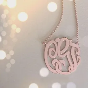 Medium Rose Gold Monogram Necklace