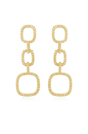 Mia Textured Drop 18k Gold Plated Earrings