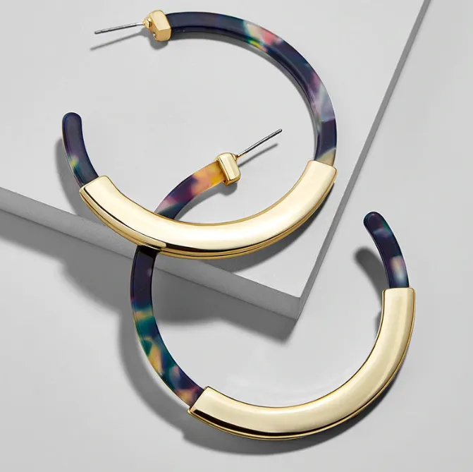 Monica Resin Hoop Earrings