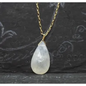 Moonstone Necklace On Gold Filled Chain With Gold Filled Spring Clasp