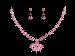 NEELAM -N04 , ruby gold plated necklace set ( READY TO SHIP)