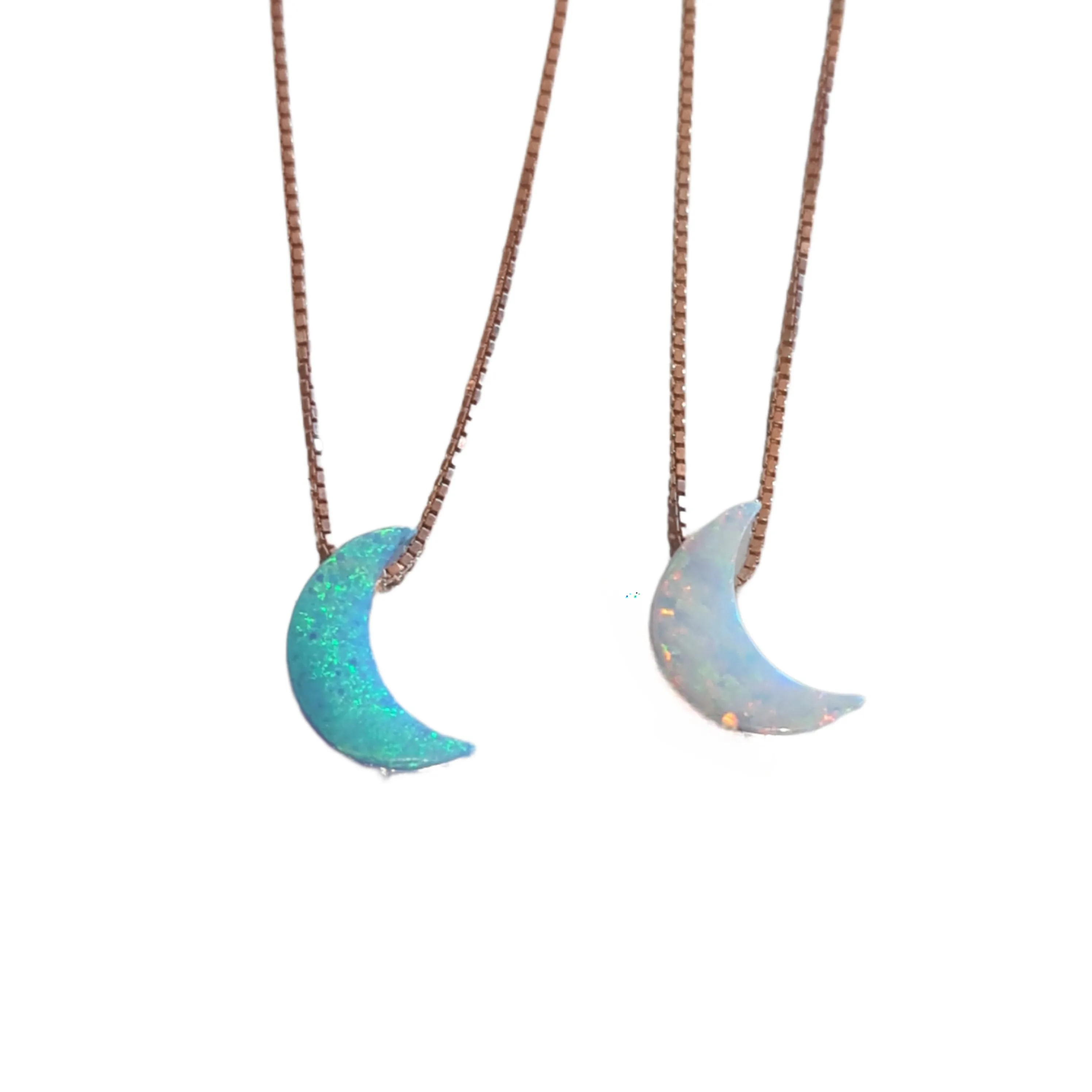 Opal Cresant Moon Necklace