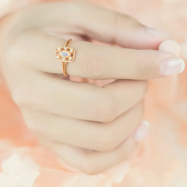 Opal Square Vintage Ring