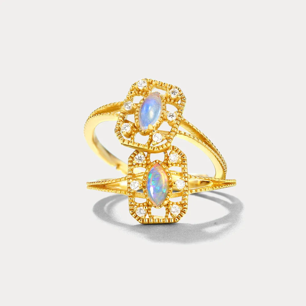 Opal Square Vintage Ring