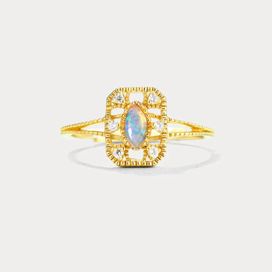 Opal Square Vintage Ring