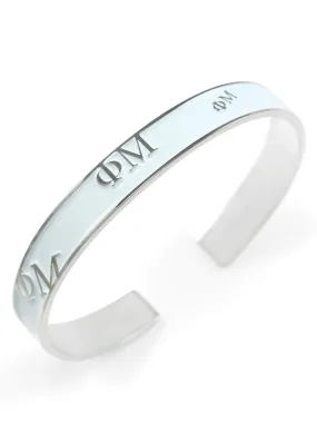 Phi Mu Bangle White Cuff Bracelet