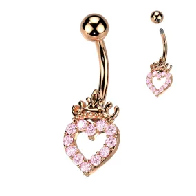 Pink Queen of Hearts Belly Ring