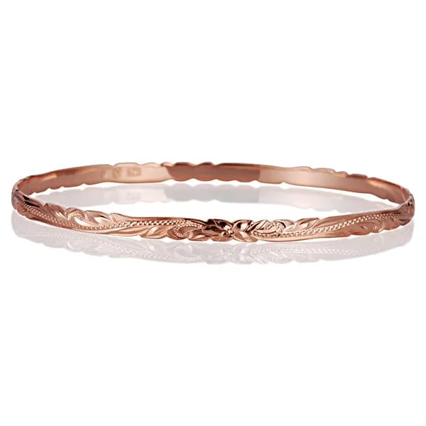 Plumeria Engraved Bangle