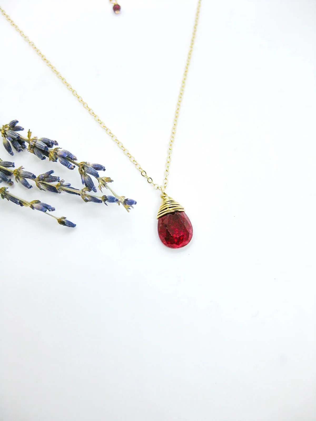 Poppy: Ruby Necklace - n613