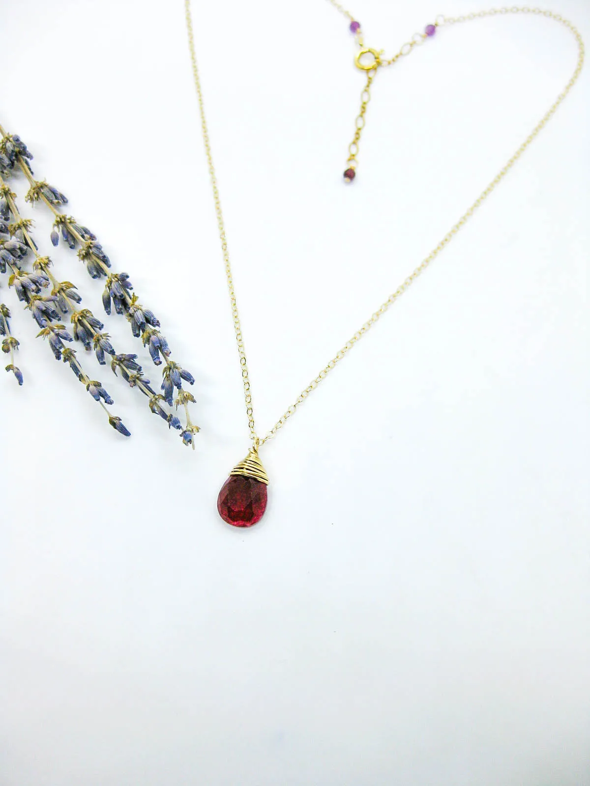 Poppy: Ruby Necklace - n613