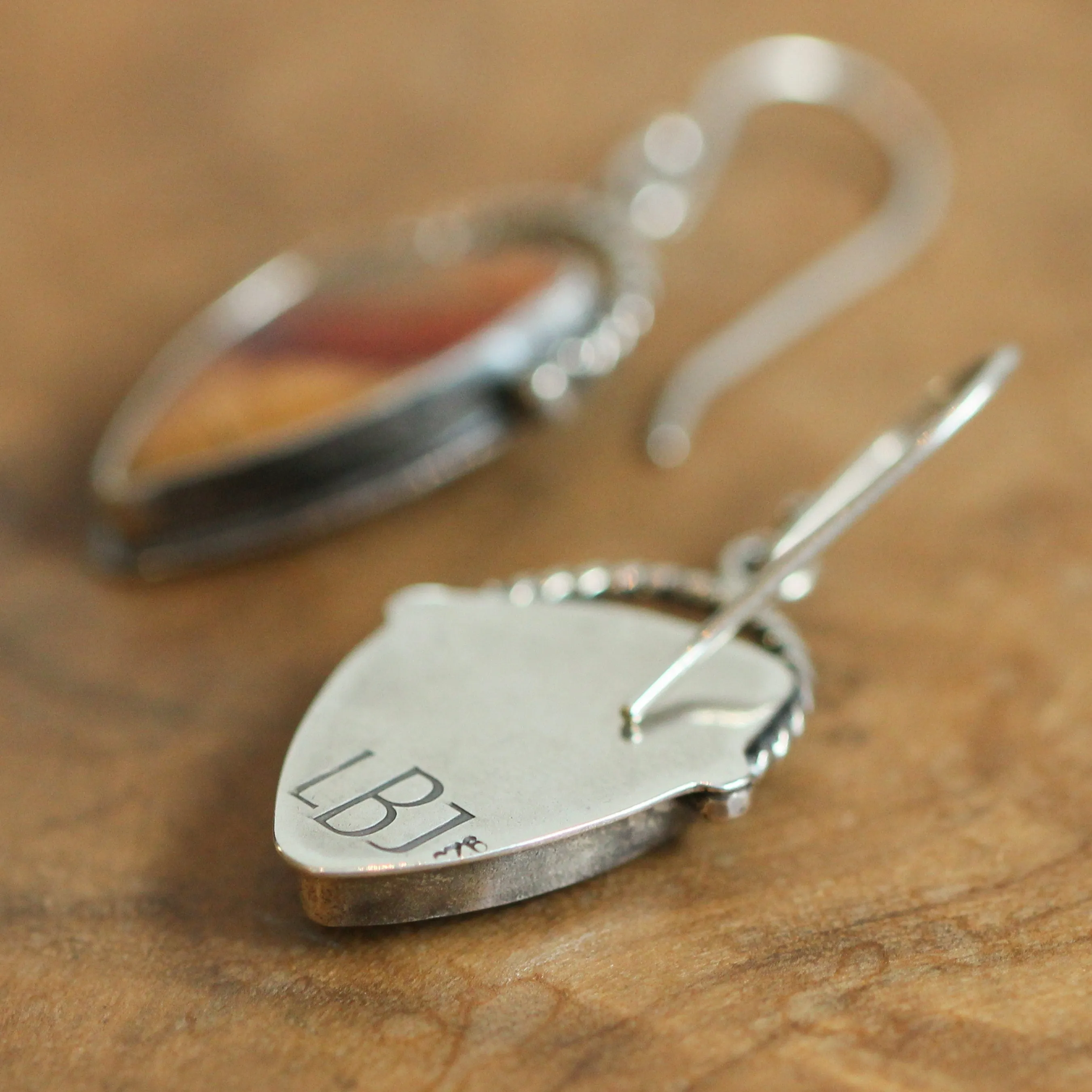 Ready to Ship - Red Creek Jasper Basket Earrings - .925 Sterling Silver Ring - Silversmith - Jasper Drop Earrings