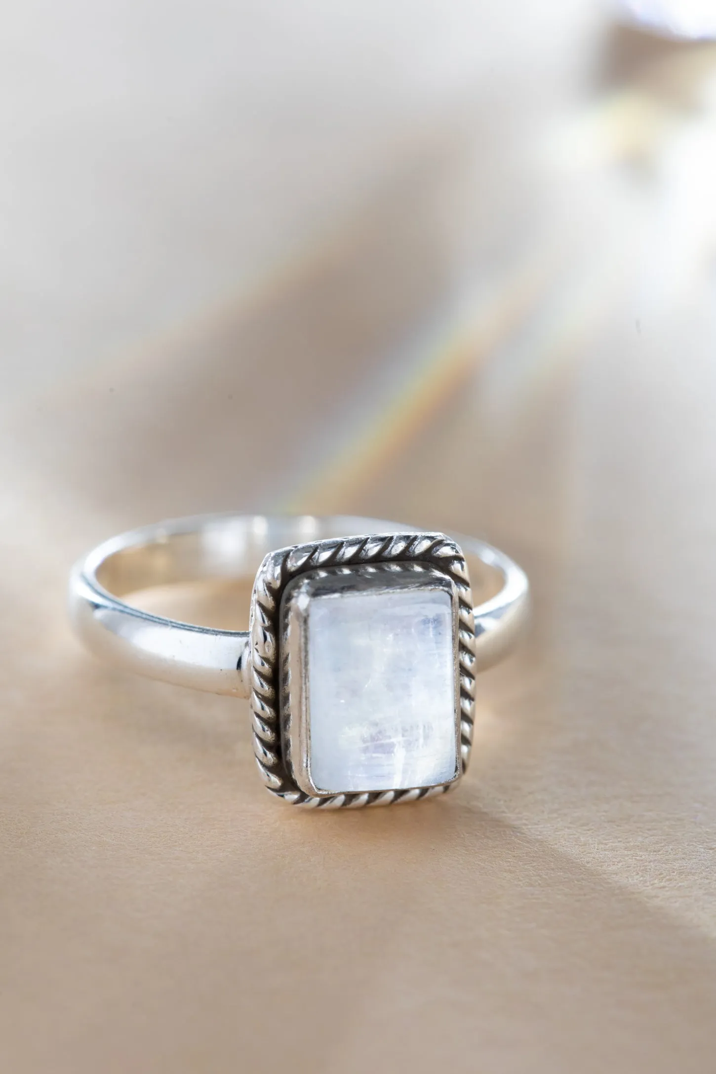 Rectangle Gemstone Ring