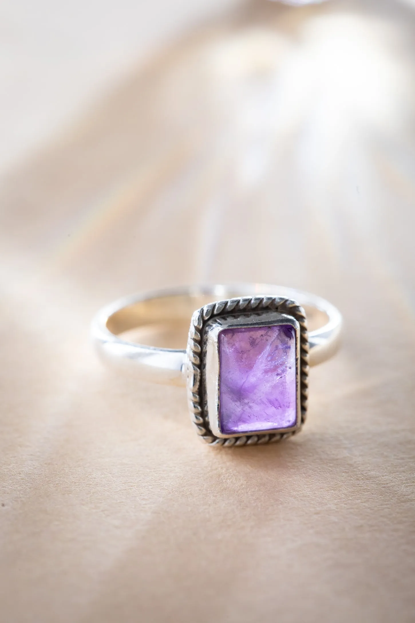 Rectangle Gemstone Ring