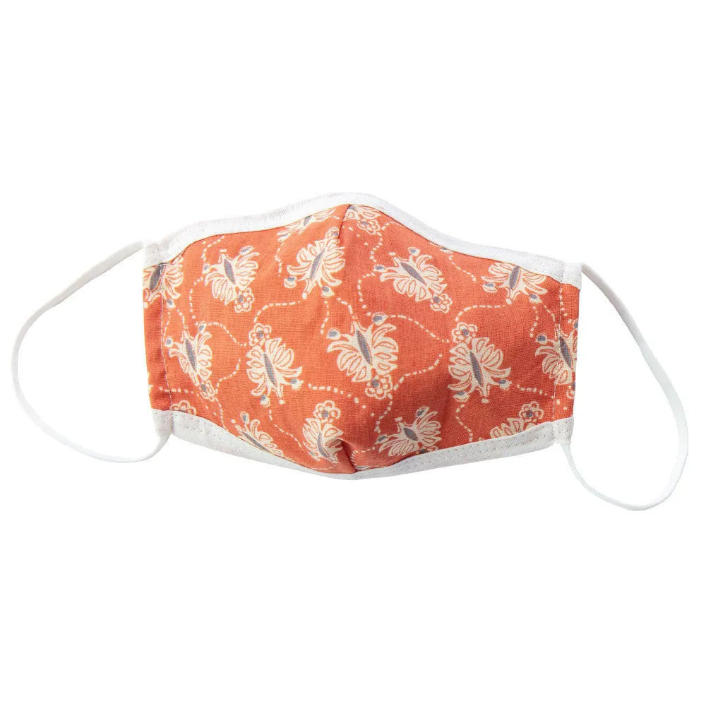 Reusable 100% Cotton Face Mask in Orange - Pack of 2